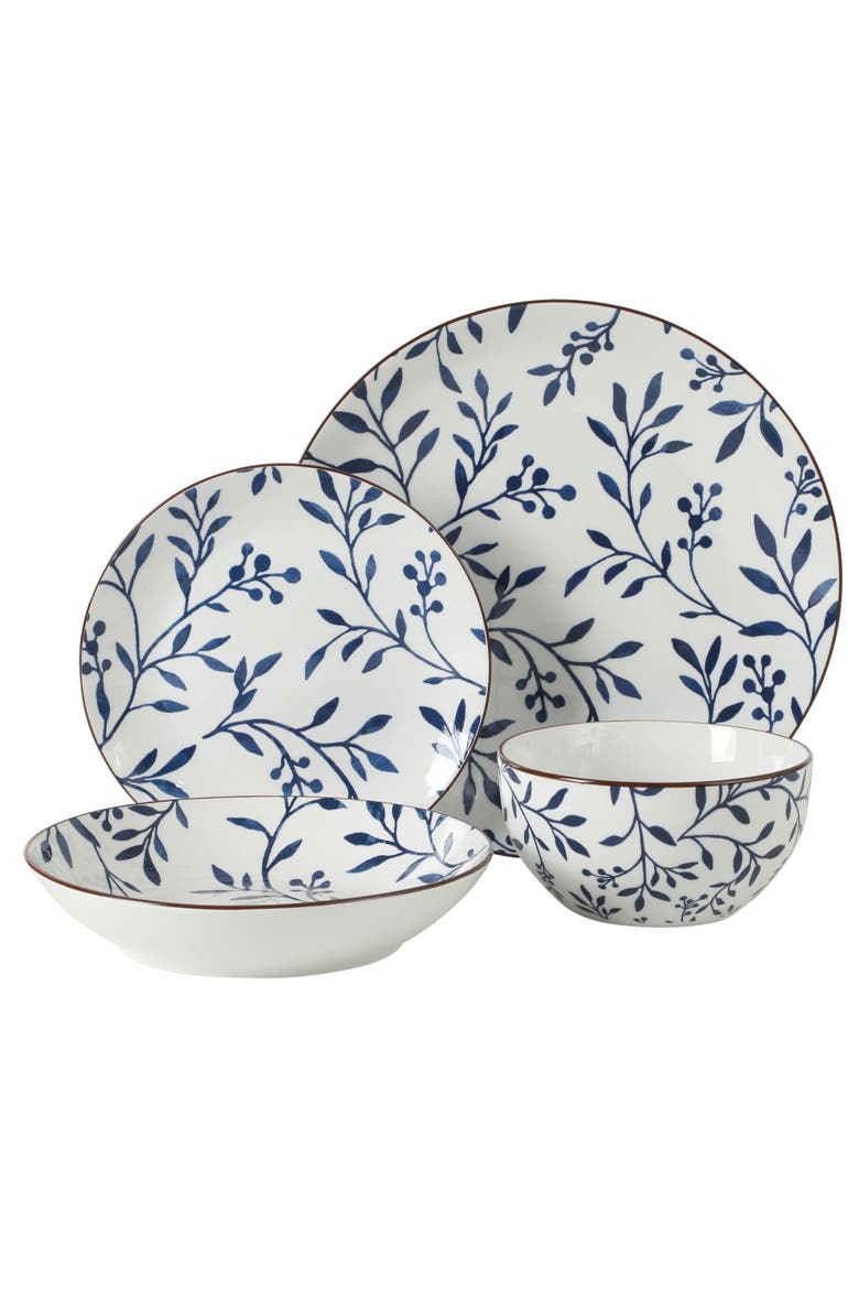 Palace Suite Stoneware Dinnerware Set, Alternate, color, Blue/White