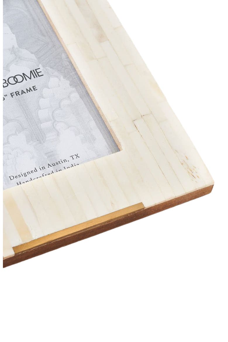 Mukhendu Picture Frame - Carved Bone, Brass Accent, Alternate, color, White