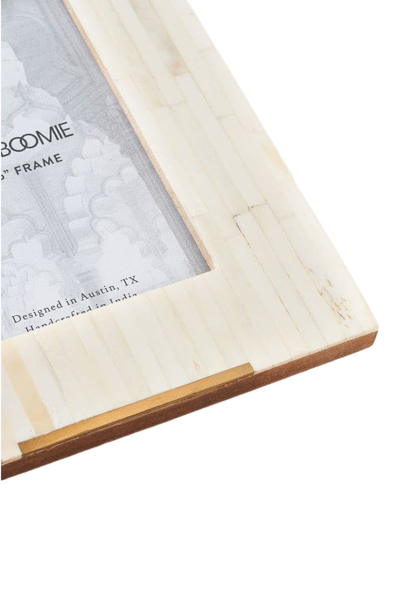 Matr Boomie Mukhendu Picture Frame - Carved Bone, Brass Accent, Alternate, color, White