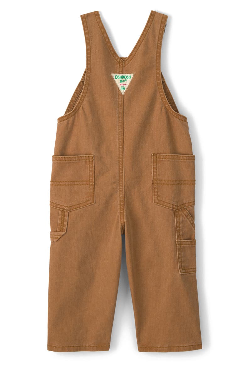 Print Denim Overalls, Alternate, color, GOLD WOVEN OVERALL
