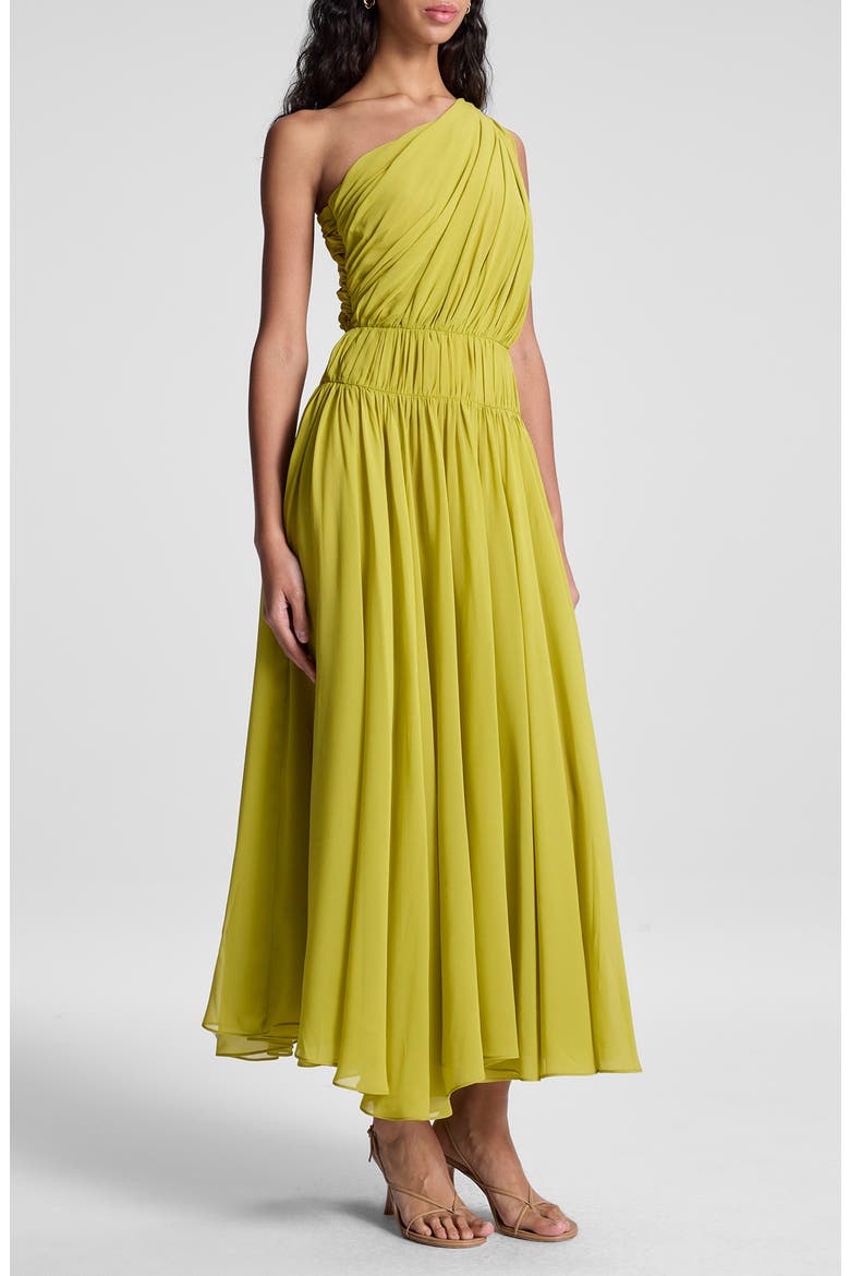 Drew Pleated One-Shoulder Maxi Dress, Alternate, color, CACTUS BLOSSOM