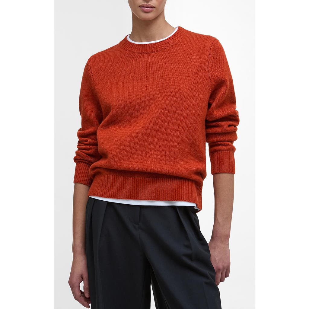 Barbour Woodhouse Wool & Cashmere Crewneck Sweater In Orange