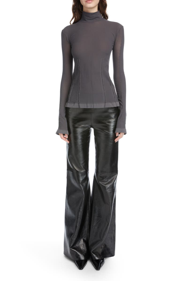 Acne Studios Egaia Semisheer Nylon Turtleneck Top, Alternate, color,