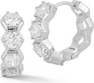 GLAZE JEWELRY Cubic Zirconia Hexagon Huggie Hoop Earrings