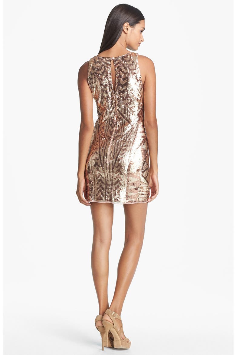 Sequin Minidress, Alternate, color, SEPIA