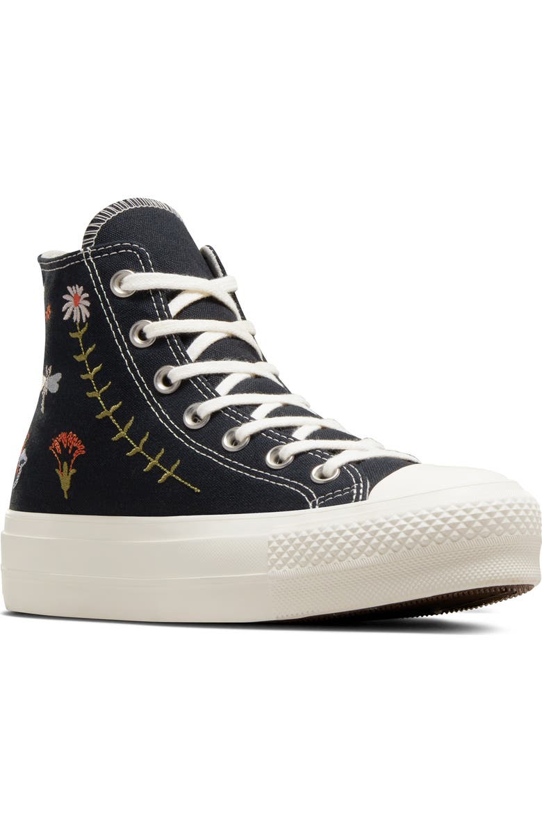 Converse Chuck Taylor<sup>®</sup> All Star<sup>®</sup> Lift High Top Platform Sneaker, Main, color, Black/ Black/ Egret