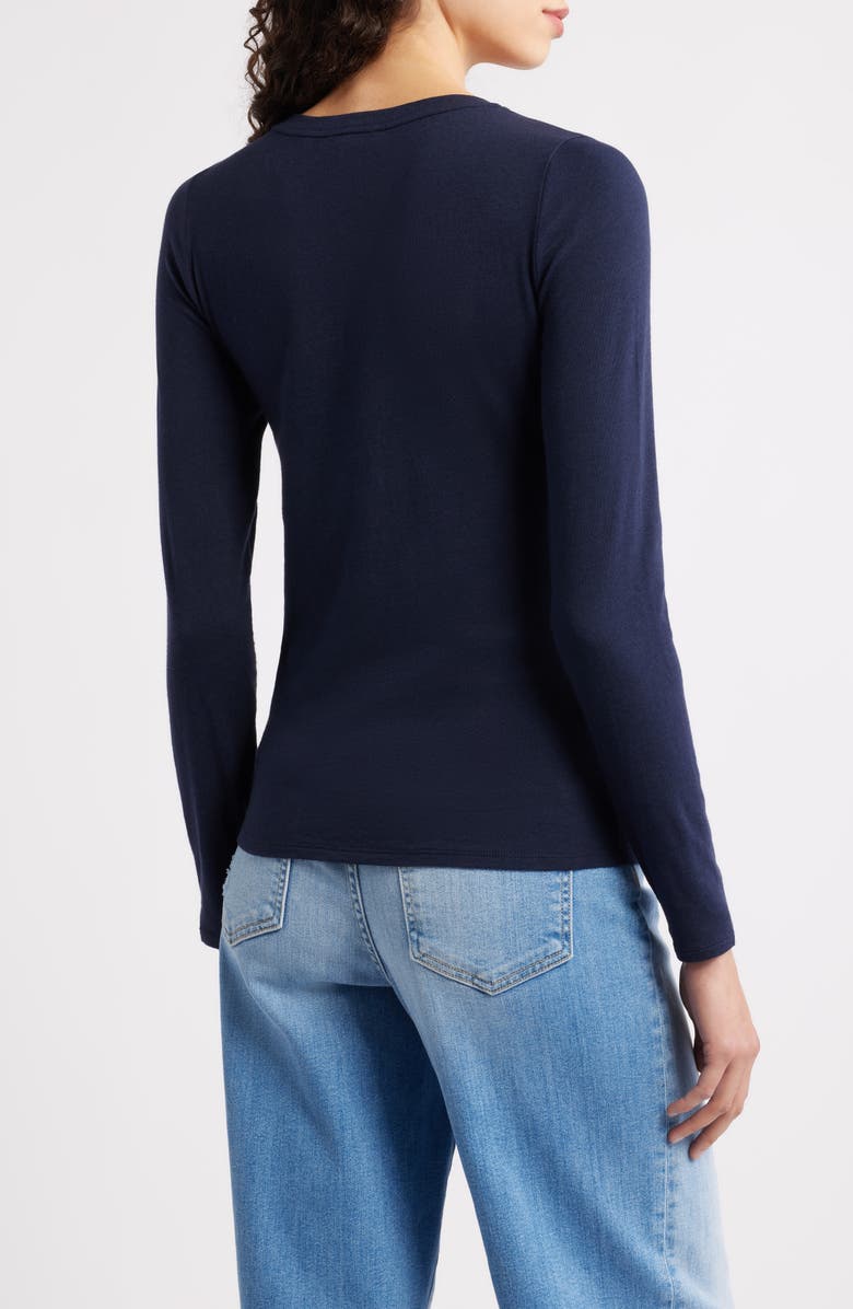 Eileen Fisher Stretch Organic Cotton Blend T-Shirt, Alternate, color, Ink