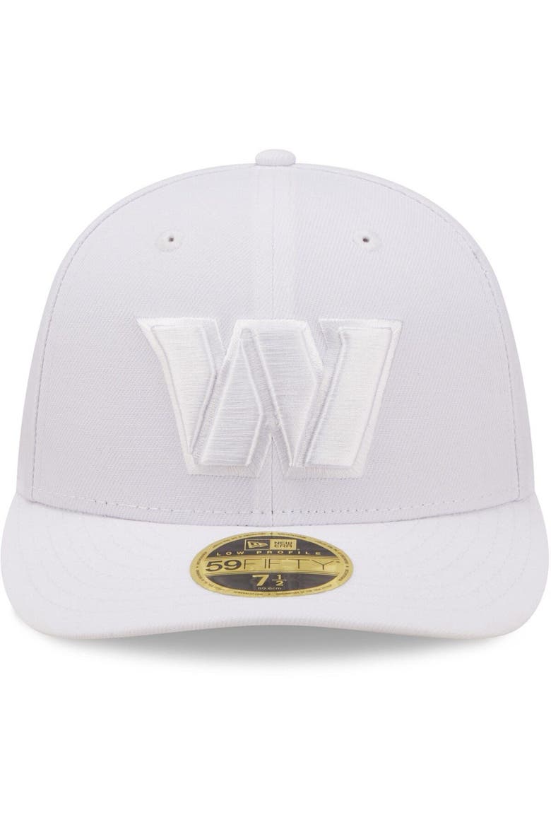 Men's New Era Washington Commanders White on White Low Profile 59FIFTY Fitted Hat, Alternate, color, White