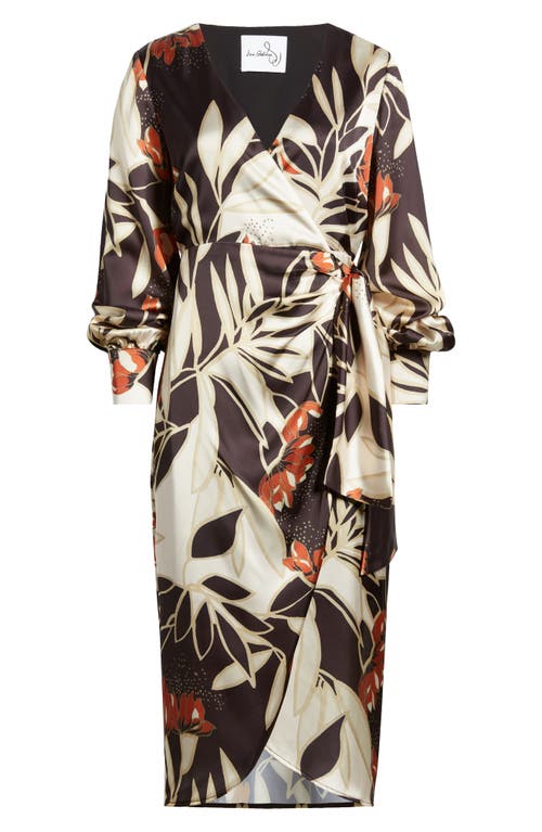 Shop Sam Edelman Protea Long Sleeve Satin Wrap Dress