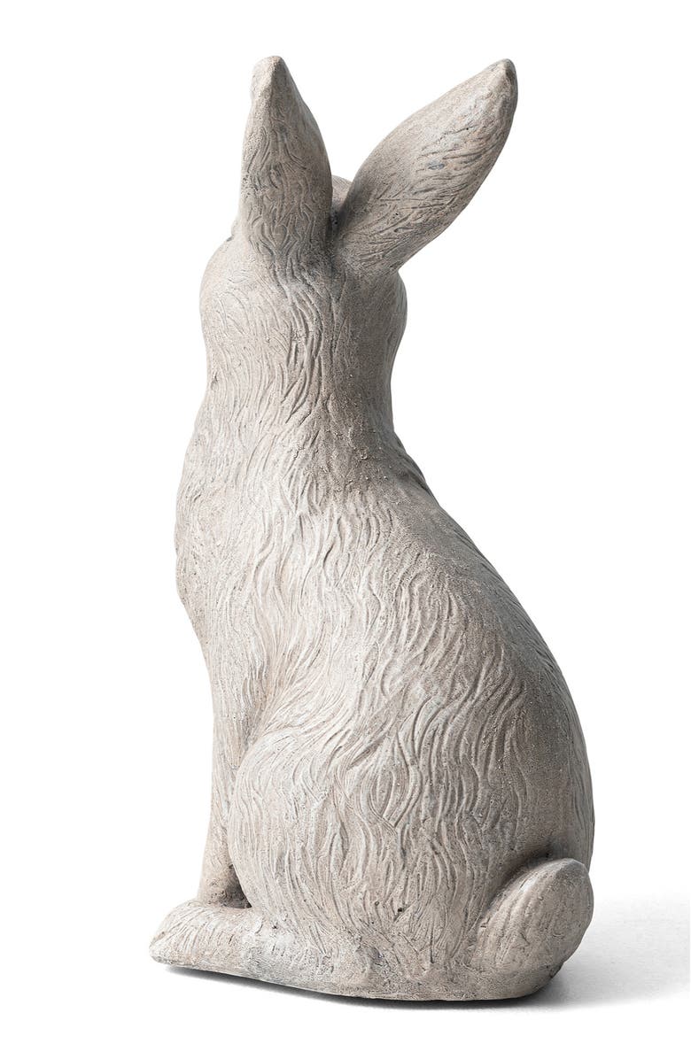 Glitzhome 18"H MGO Sitting Rabbit Garden Statue, Alternate, color, White