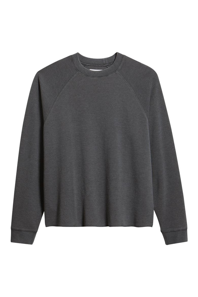 Boxy Thermal Cotton Blend Long Sleeve T-Shirt, Alternate, color, GREY MAGNET