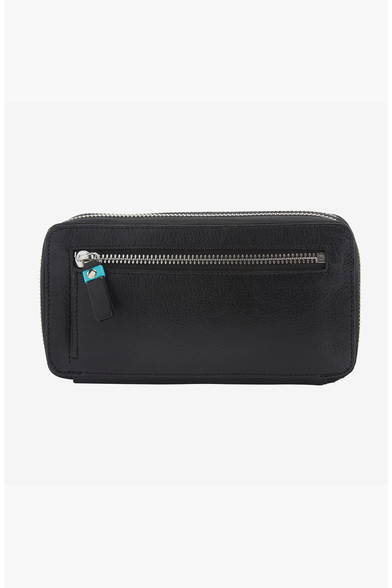 Siam Double Zip Wallet, Alternate, color, Black / French Blue