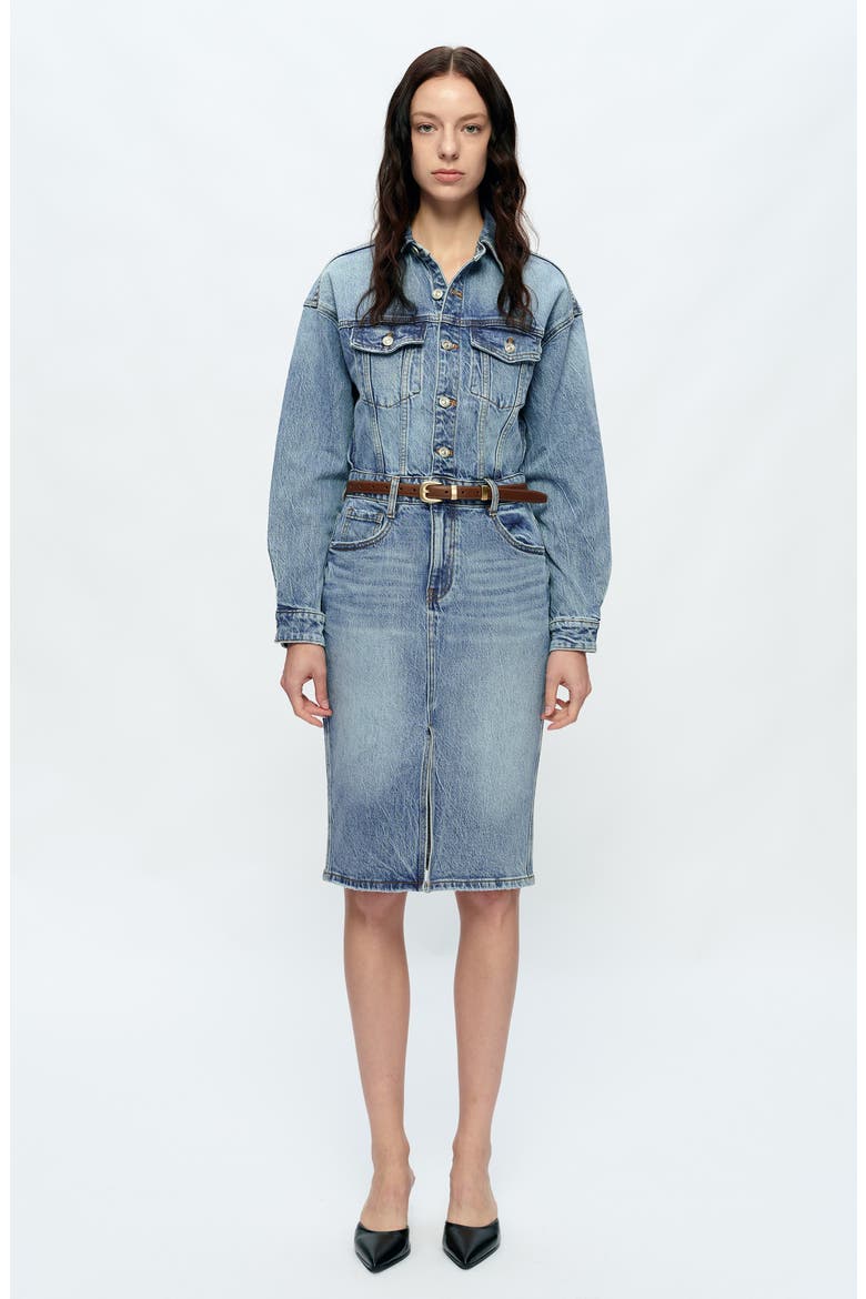 Doris Long Sleeve Denim Shirtdress, Alternate, color, ISLAND