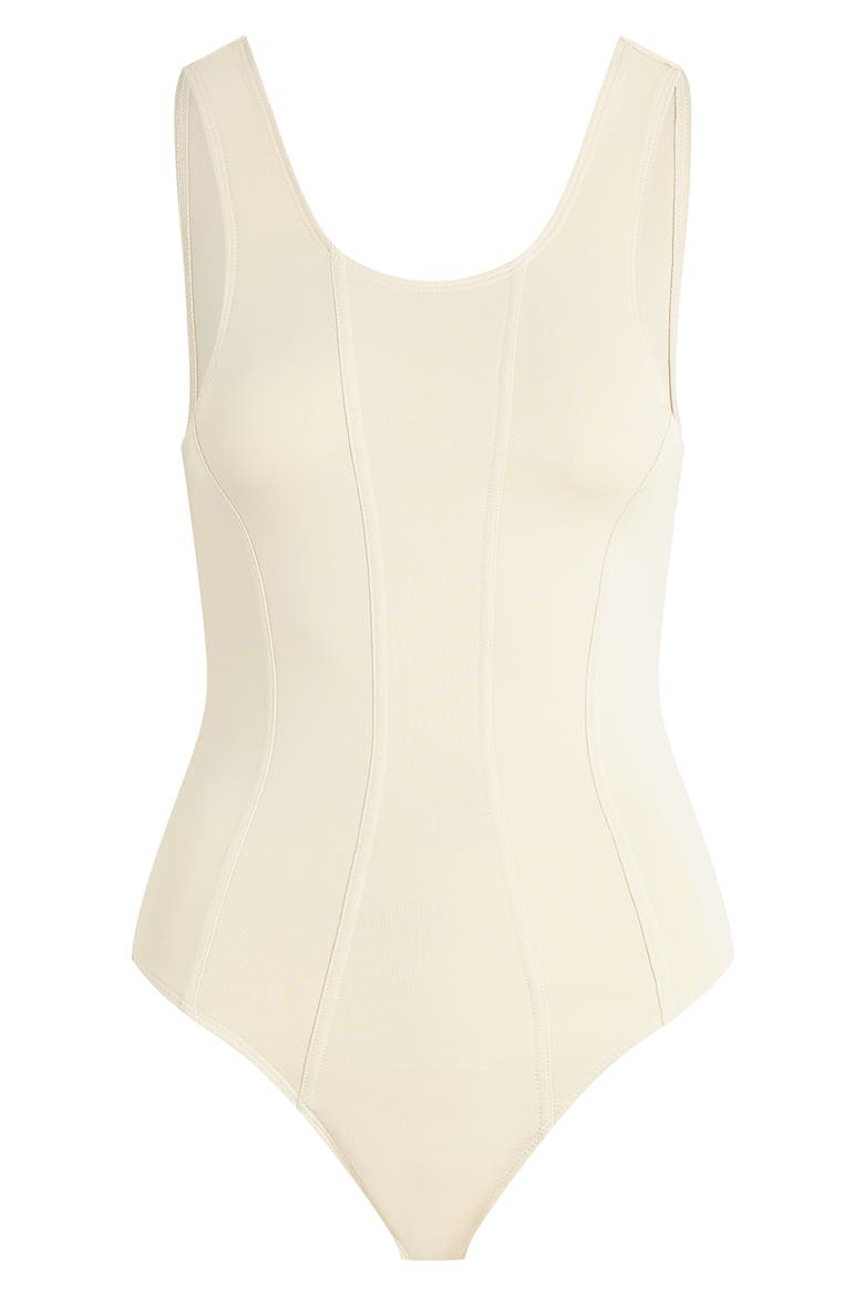 Scoop Neck Bodysuit, Alternate, color, CREME
