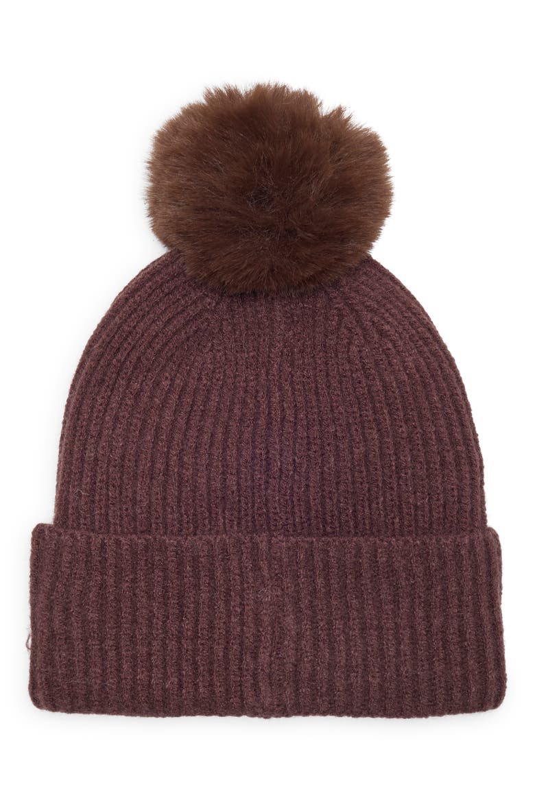 Square Stud Beanie, Main, color, CHOCOLATE