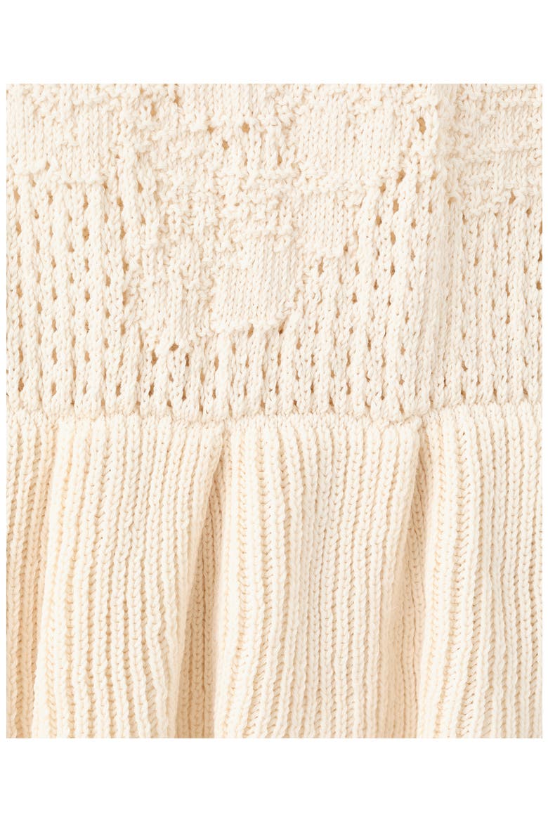 Amelie Tie Shoulder Crochet Peplum Top, Alternate, color, ECRU