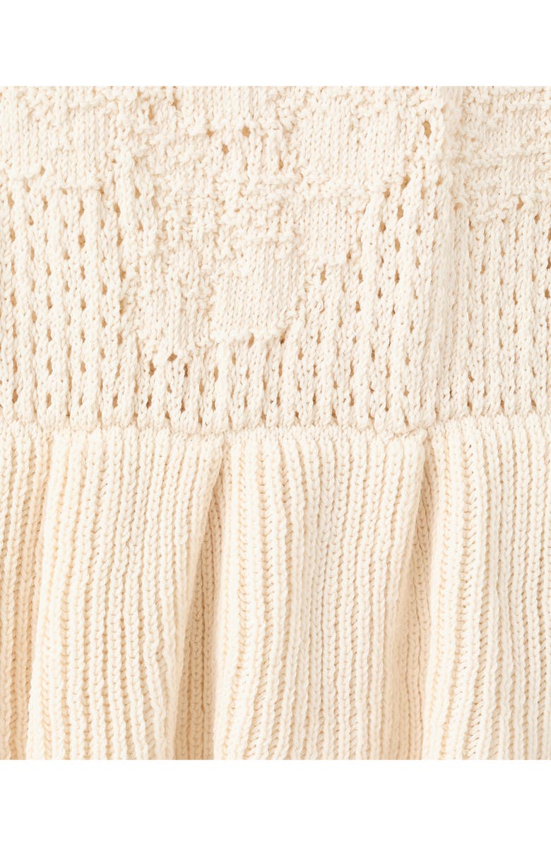 MANGO Amelie Tie Shoulder Crochet Peplum Top, Alternate, color, Ecru