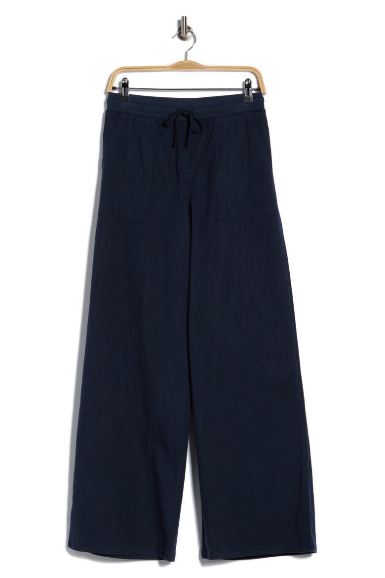 Twill Wide Leg Pants, Alternate, color, NAVY