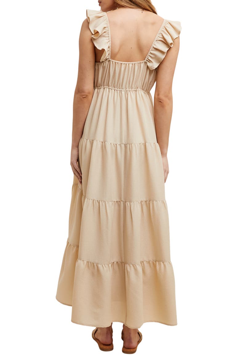 Textured Tiered Maxi Dress, Alternate, color, CHAMPAGNE