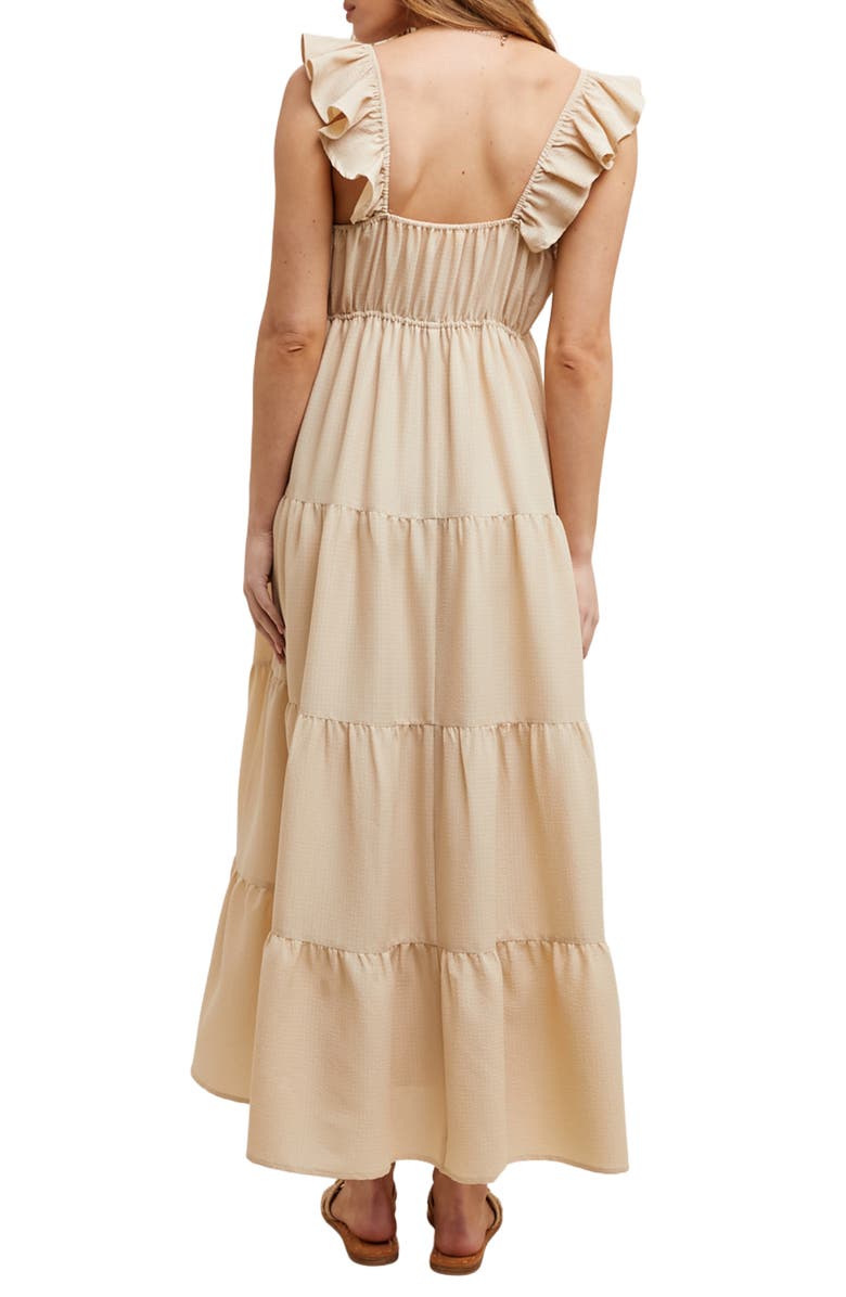 WISHLIST Textured Tiered Maxi Dress, Alternate, color, Champagne
