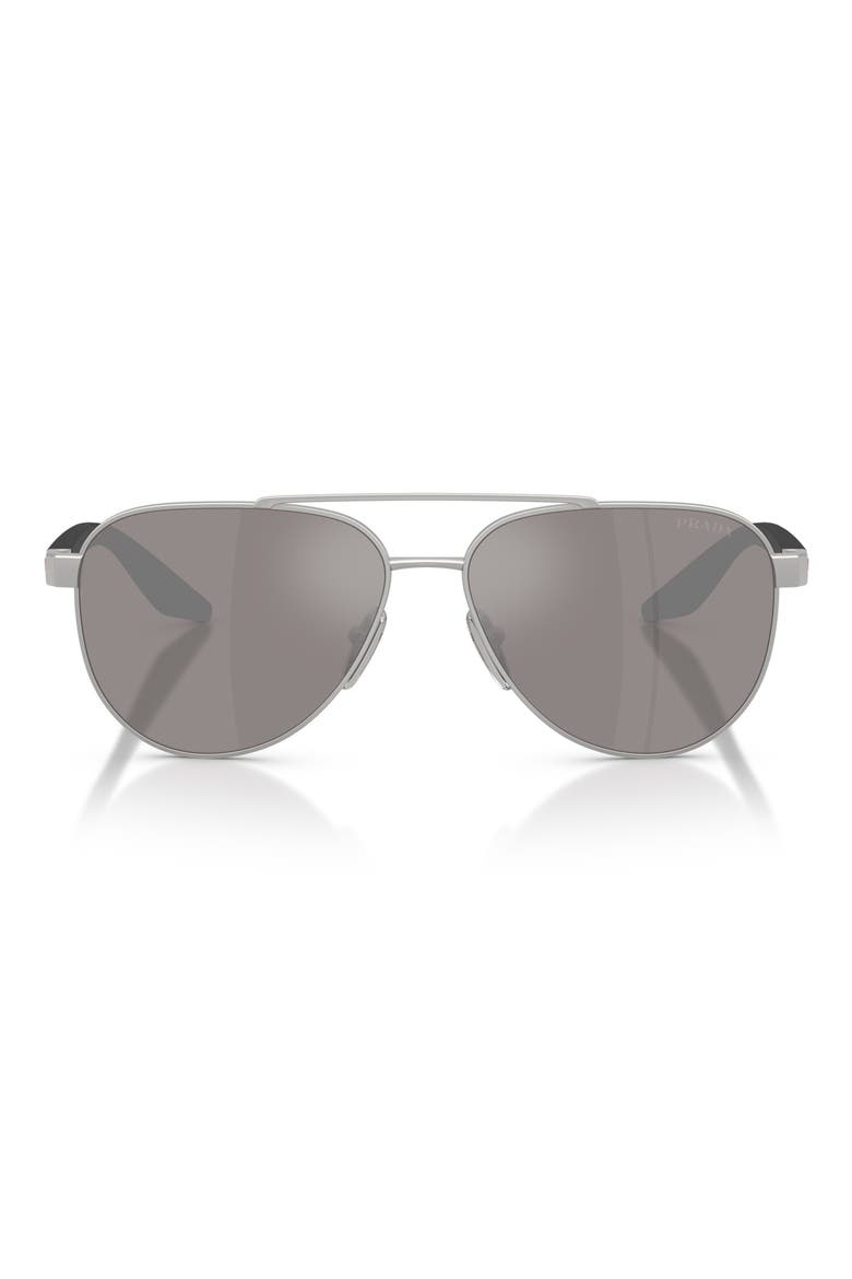 58mm Pilot Sunglasses, Main, color, MATTE GREY