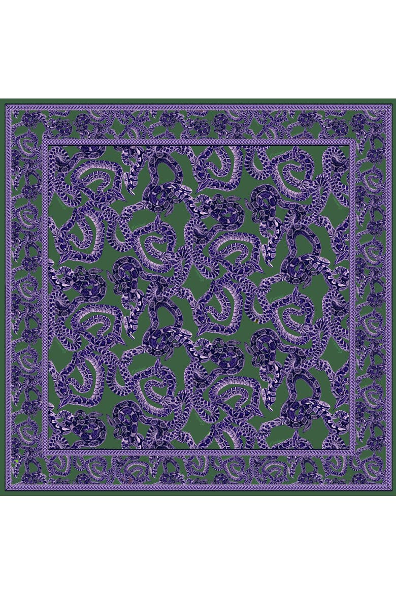 Silk Snake Scarf, Alternate, color, Purple x jade