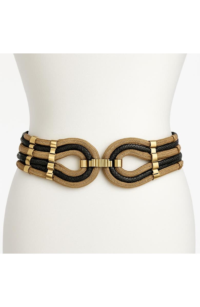 Raina Belts Gladiator Metal And Leather Belt, Main, color, Gold