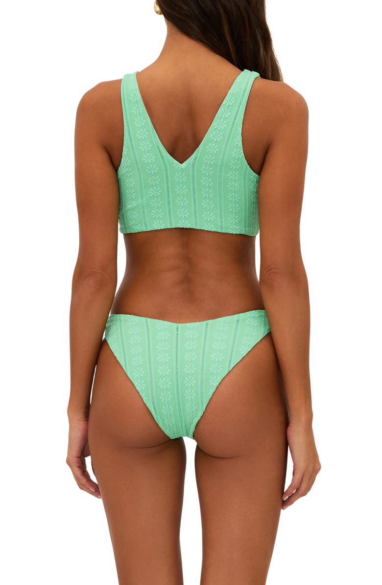 Beach Riot Dallas Tie Front Bikini Top, Alternate, color, Sage Bloom Jacquard