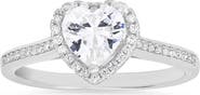 Queen Jewels Sterling Silver Heart Cut Cubic Zirconia Ring