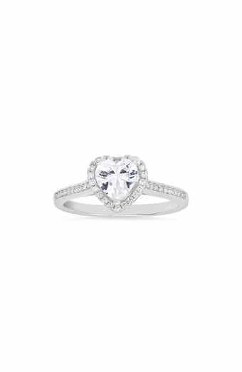 Queen Jewels Sterling Silver Heart Cut Cubic Zirconia Ring