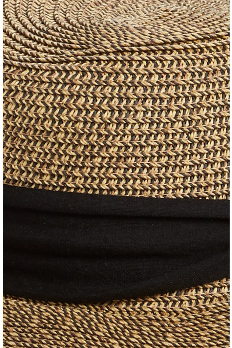 Straw Gondolier Hat with Scarf Bow, Alternate, color, NATURAL/ BLACK
