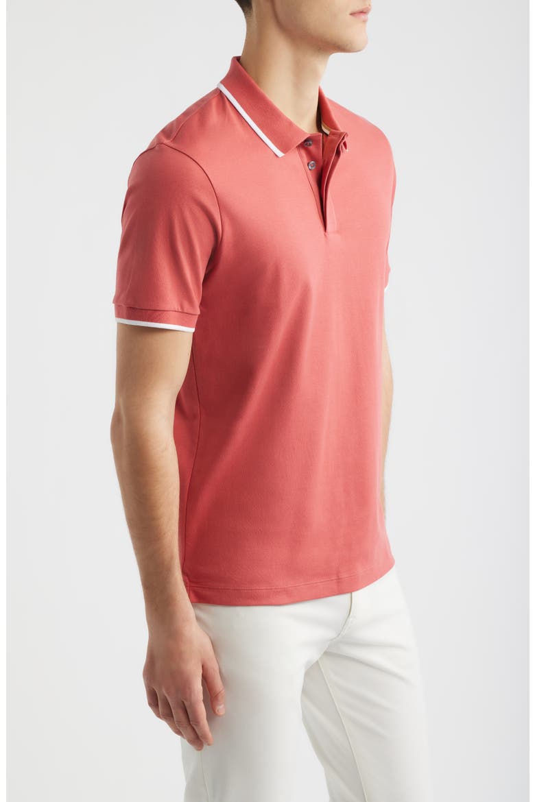 Parlay Tipped Cotton Polo, Alternate, color, MEDIUM RED