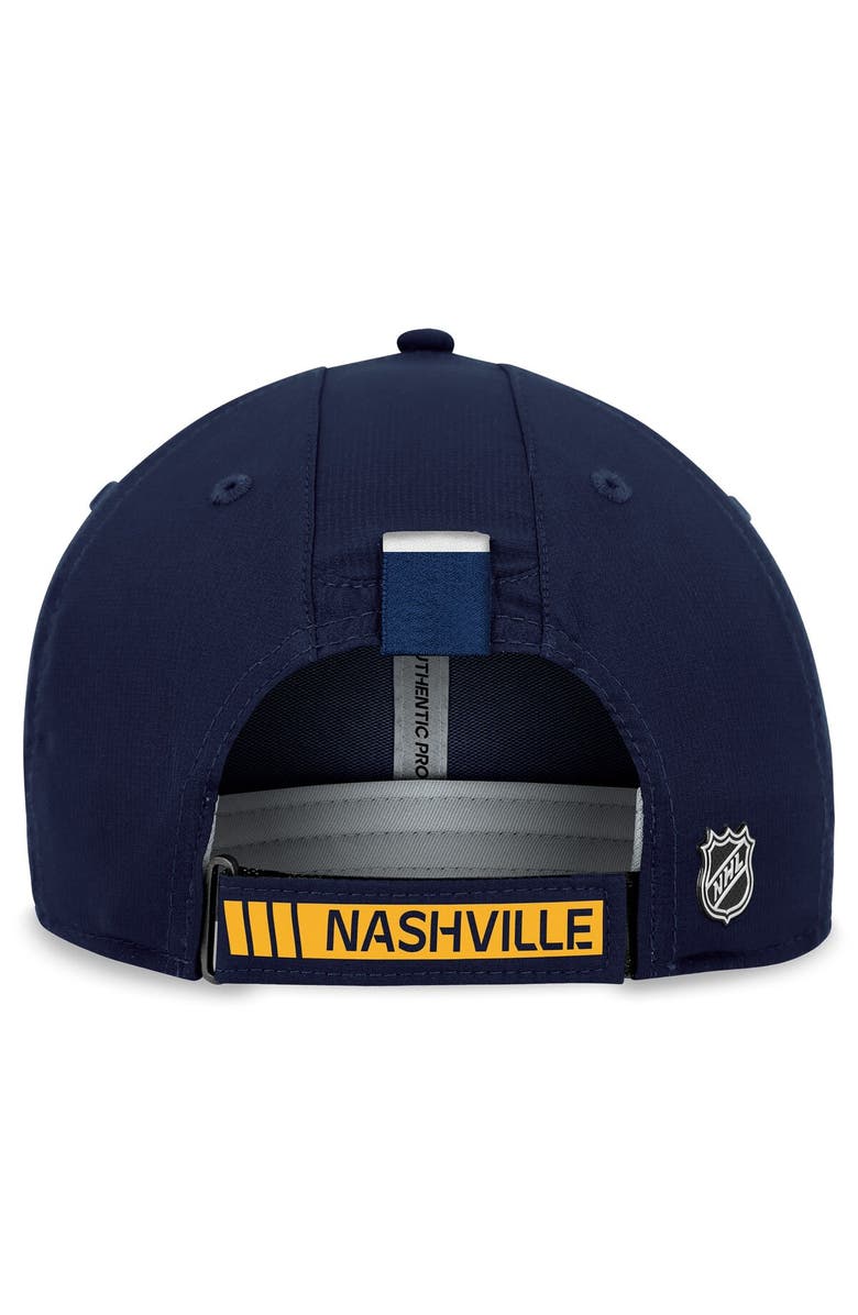 FANATICS Men's Fanatics Branded  Navy Nashville Predators Authentic Pro Rink Adjustable Hat, Alternate, color, Navy