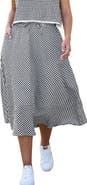 Yumi Gingham Cotton Midi Skirt