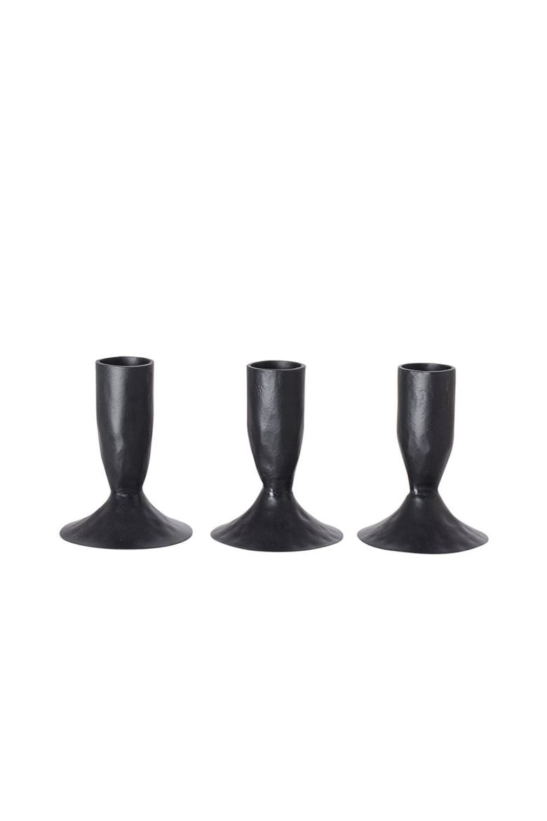 3.5" Iron Candleholders in Black, Alternate, color, Black