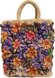 URBAN EXPRESSIONS HANDBAGS Floral Raffia Tote Bag