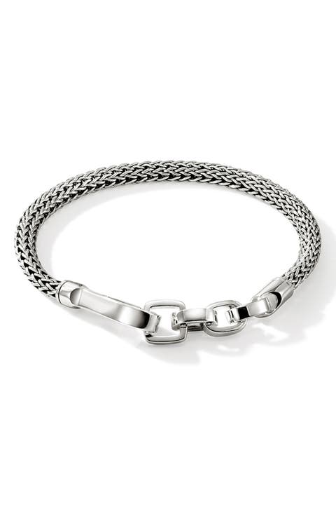 Hook Clasp Bracelet, Sterling Silver, 5mm