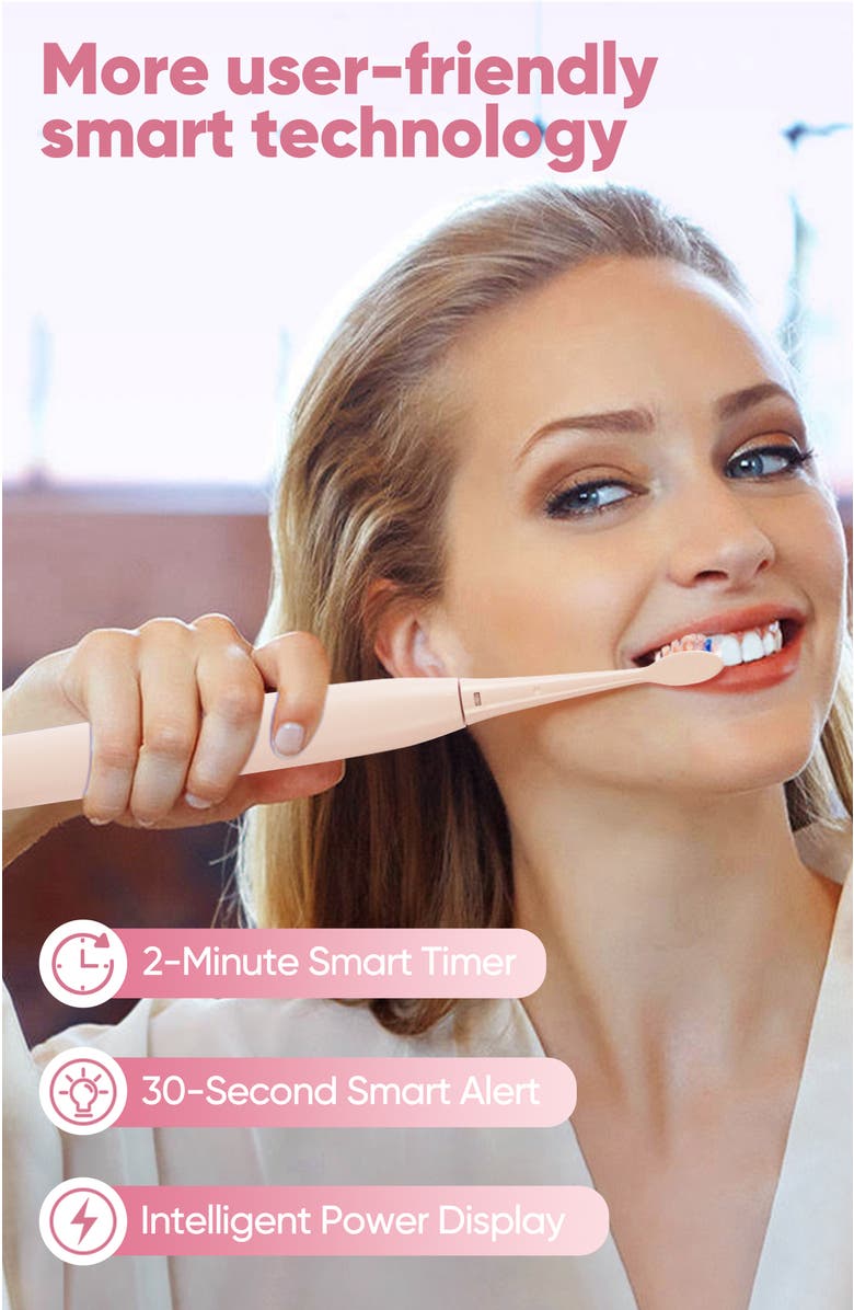 MySmile DY156 Electric Toothbrush & Nano-Hydroxyapatite Toothpaste Bundle, Alternate, color, Pastel Pink