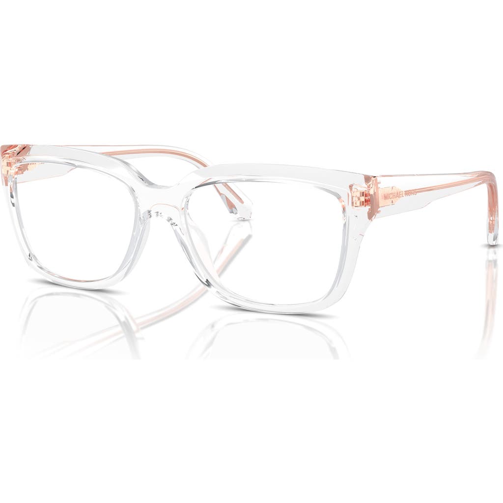 Michael Kors 54mm Rectangle Optical Glasses In White