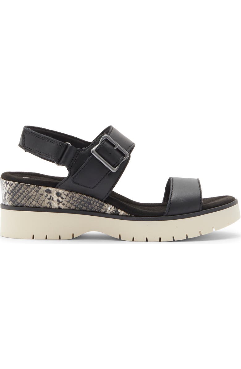 Clarks<sup>®</sup> Diaz Rose Wedge Sandal, Alternate, color, Black Combi