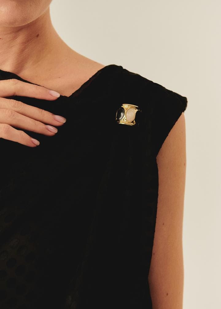 Stephanie Asymmetric Neckline Sleeveless Blouse - image 2