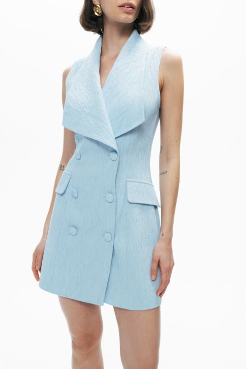 Nocturne Brown Tailored Mini Dress With Structured Bolero In Blue