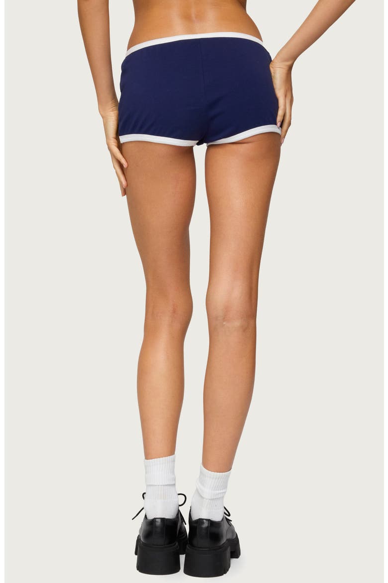 Brooklyn Contrast Low Rise Micro Shorts, Alternate, color, NAVY