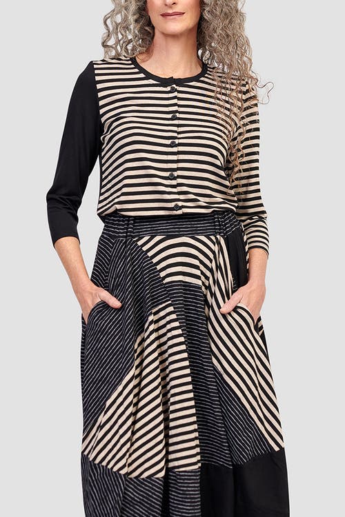 ALEMBIKA ALEMBIKA STRIPED VISCOSE JERSEY CARDIGAN