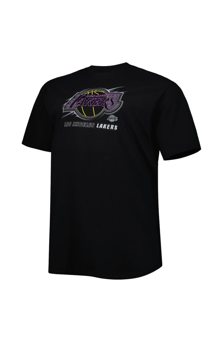 PROFILE Men's Black Los Angeles Lakers Big & Tall Pop T-Shirt, Alternate, color, 
