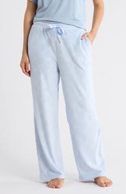 JACLYN Embossed Bow Velour Pants