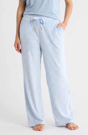 JACLYN Embossed Bow Velour Pants