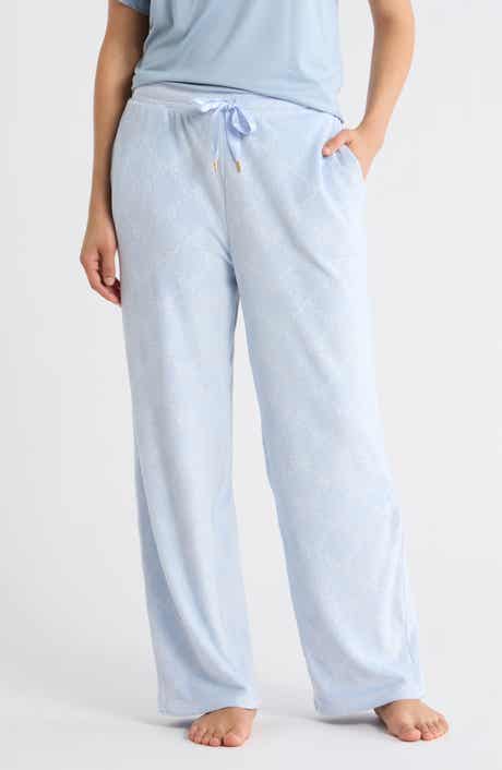 JACLYN Embossed Bow Velour Pants