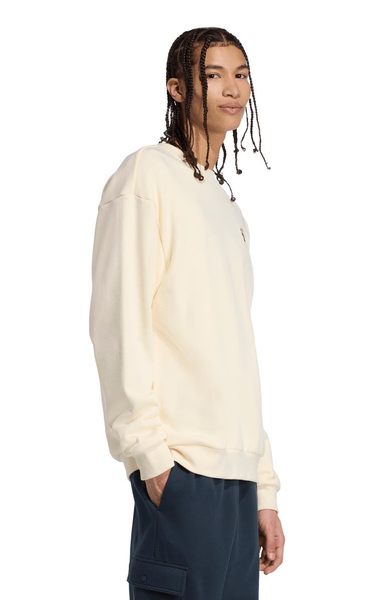 adidas Dog Sock Cotton Crewneck Sweatshirt, Alternate, color, Cream White