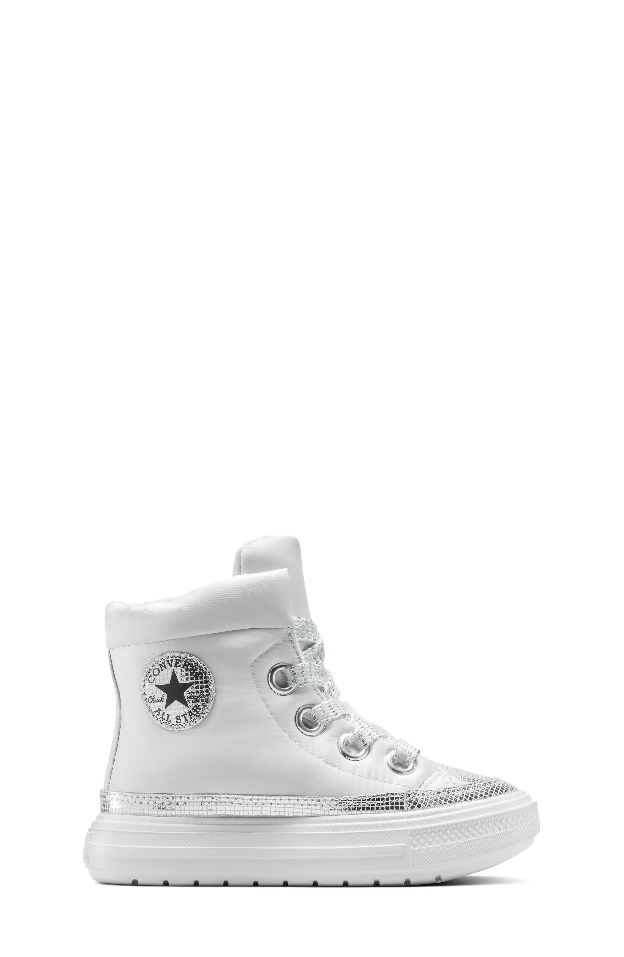 Converse Kids
 Chuck Taylor<sup
®</sup
 All Star<sup
®</sup
 Elements High Top Sneaker, Alternate, color, Barely Grey/ Silver/ Black